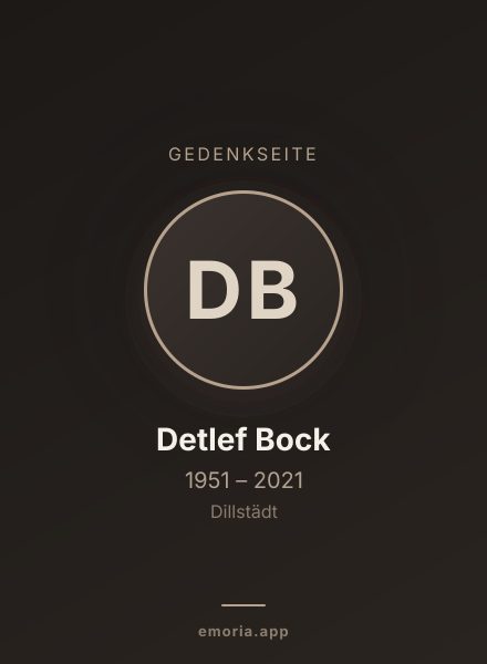 Gedenkportrait von Detlef Bock