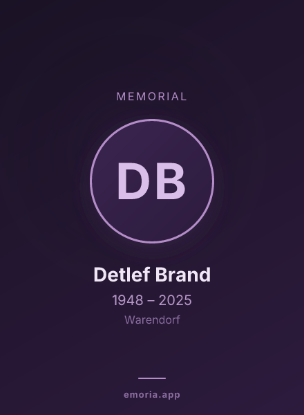 Memorial portrait of Detlef Brand