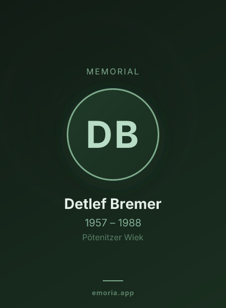 Memorial portrait of Detlef Bremer