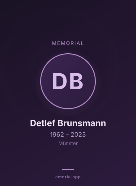 Memorial portrait of Detlef Brunsmann