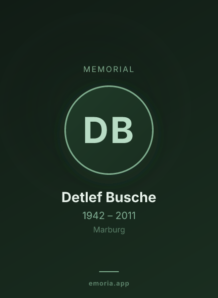 Memorial portrait of Detlef Busche