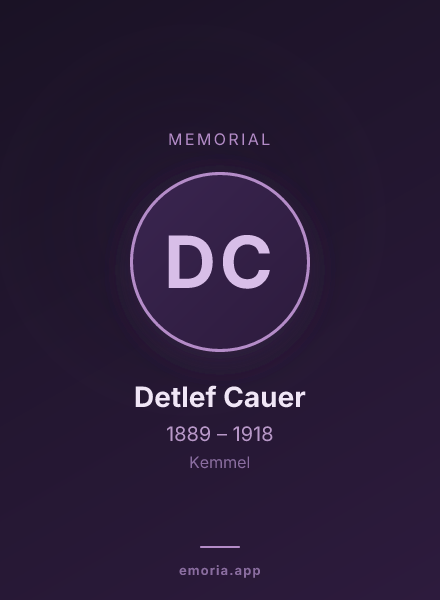 Memorial portrait of Detlef Cauer
