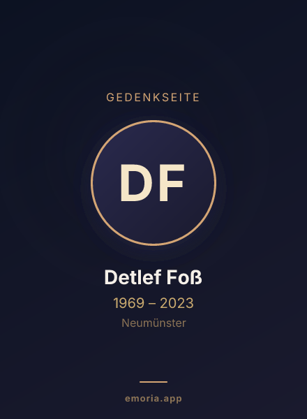 Gedenkportrait von Detlef Foß