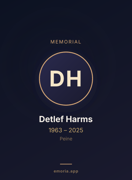 Memorial portrait of Detlef Harms