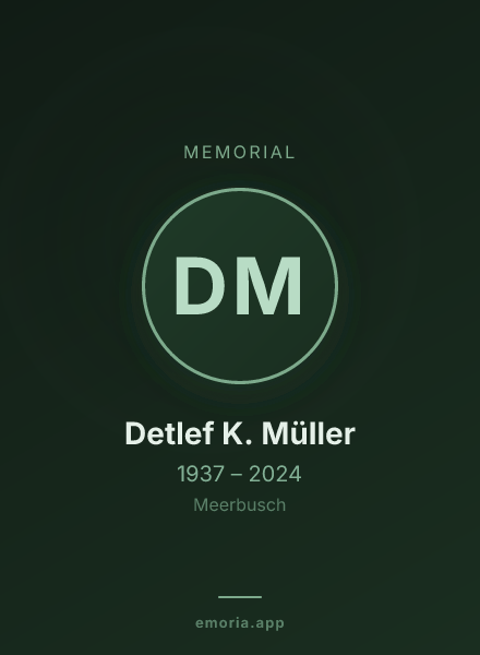 Memorial portrait of Detlef K. Müller