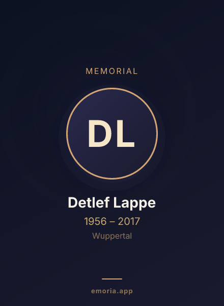 Memorial portrait of Detlef Lappe