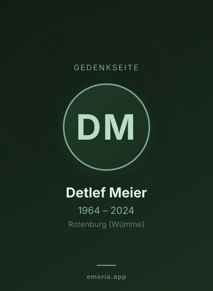 Gedenkportrait von Detlef Meier