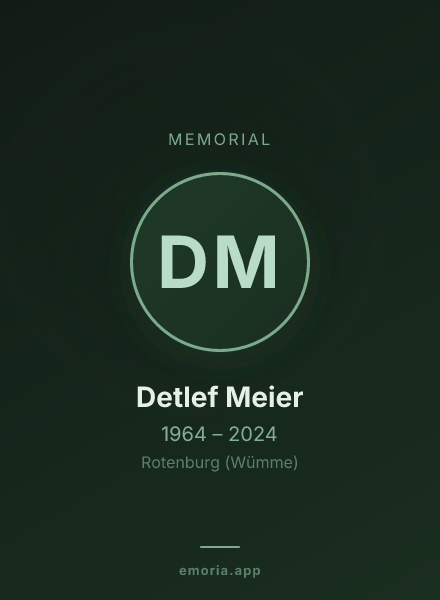 Memorial portrait of Detlef Meier