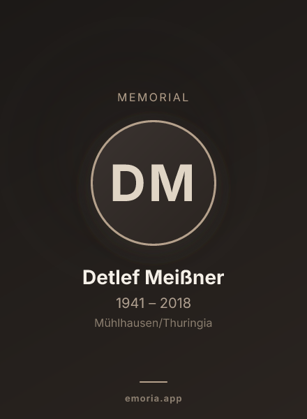 Memorial portrait of Detlef Meißner