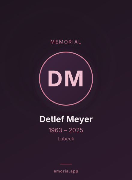 Memorial portrait of Detlef Meyer