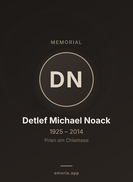 Memorial portrait of Detlef Michael Noack