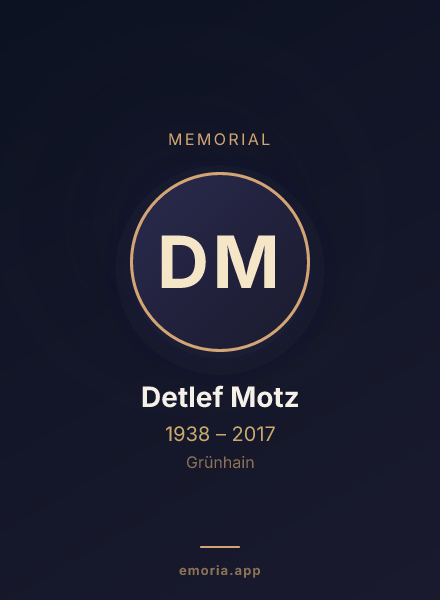 Memorial portrait of Detlef Motz