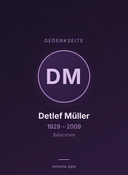 Gedenkportrait von Detlef Müller
