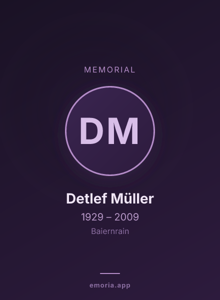 Memorial portrait of Detlef Müller