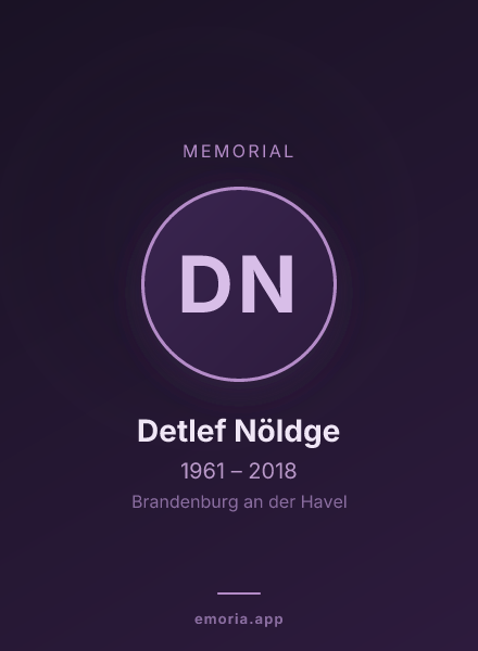 Memorial portrait of Detlef Nöldge