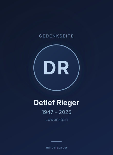 Gedenkportrait von Detlef Rieger