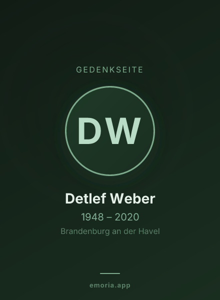 Gedenkportrait von Detlef Weber