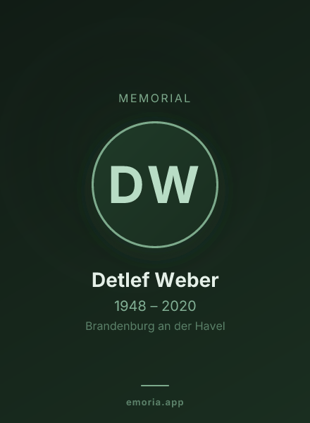 Memorial portrait of Detlef Weber