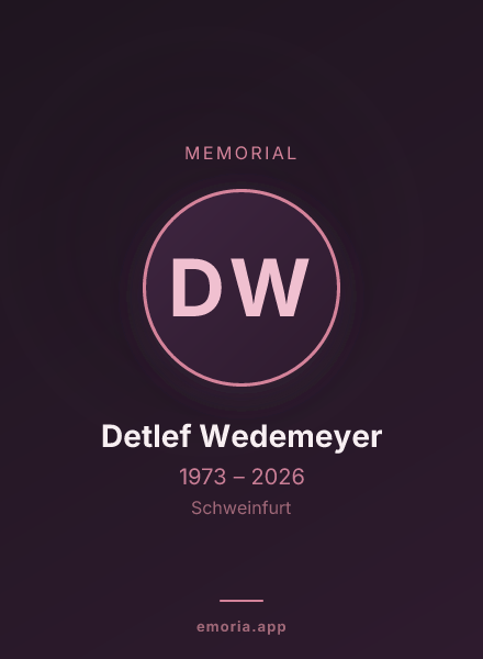 Memorial portrait of Detlef Wedemeyer