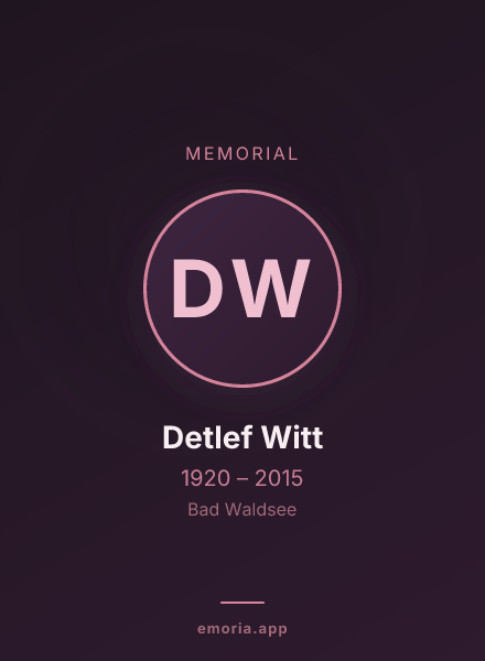 Memorial portrait of Detlef Witt