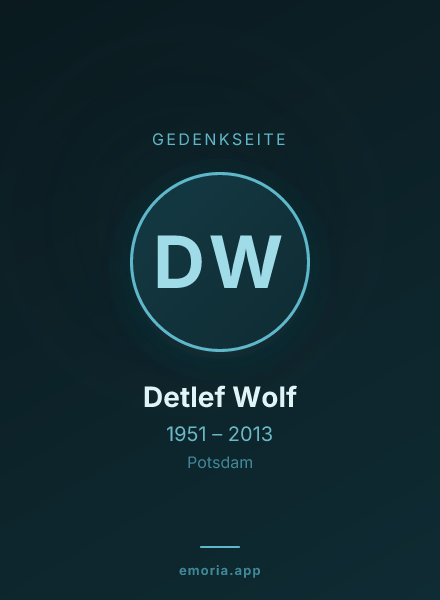 Gedenkportrait von Detlef Wolf