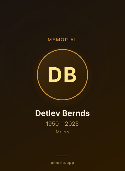 Memorial portrait of Detlev Bernds
