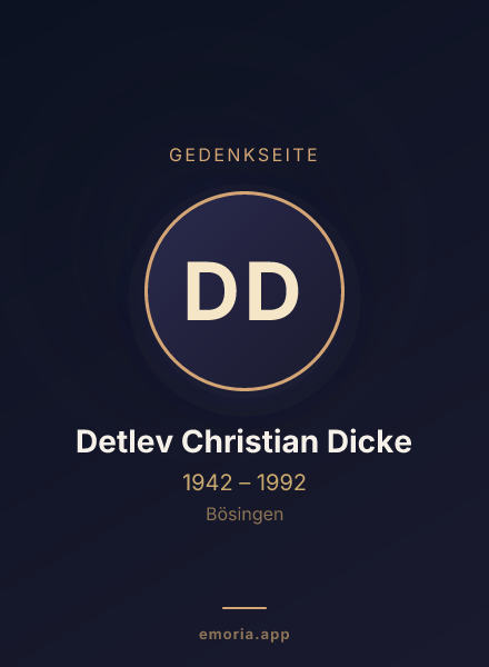 Gedenkportrait von Detlev Christian Dicke