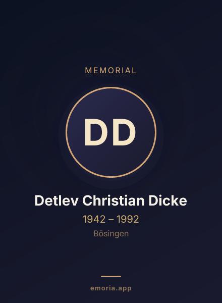Memorial portrait of Detlev Christian Dicke