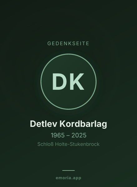 Gedenkportrait von Detlev Kordbarlag