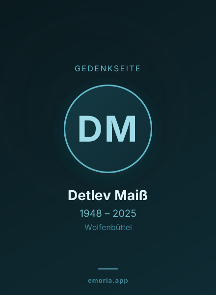 Gedenkportrait von Detlev Maiß