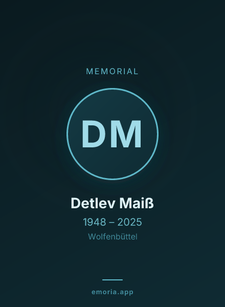 Memorial portrait of Detlev Maiß