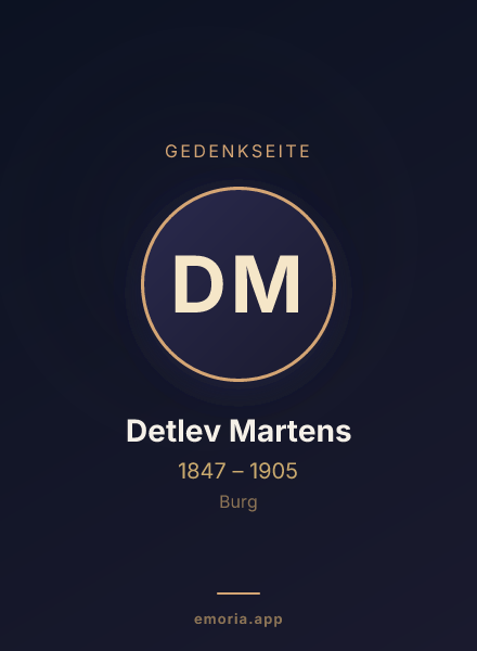Gedenkportrait von Detlev Martens
