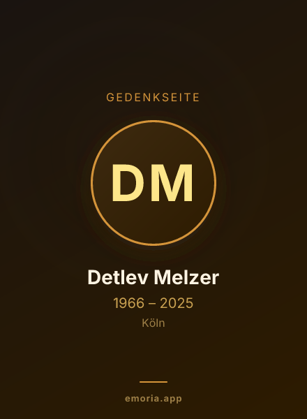 Gedenkportrait von Detlev Melzer