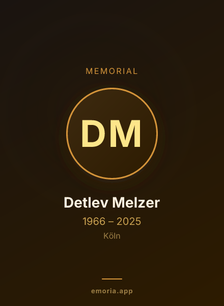 Memorial portrait of Detlev Melzer