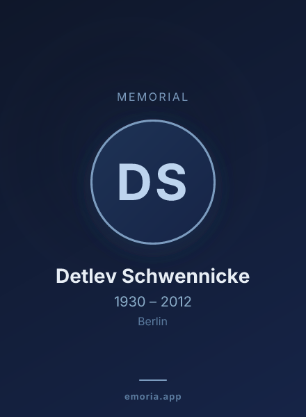 Memorial portrait of Detlev Schwennicke