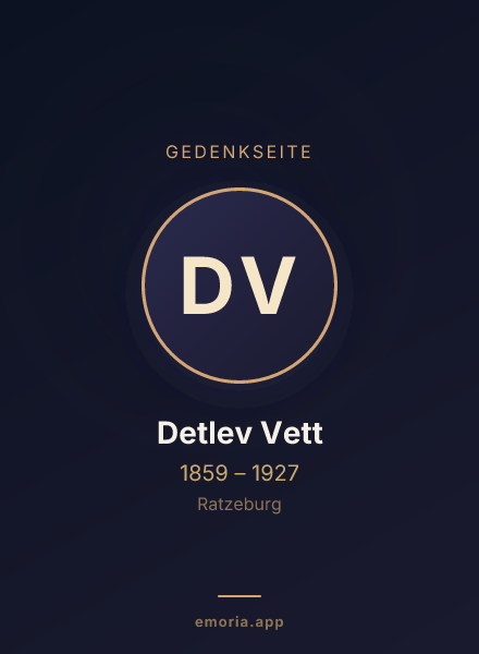 Gedenkportrait von Detlev Vett