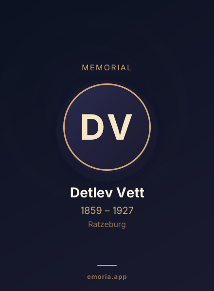 Memorial portrait of Detlev Vett