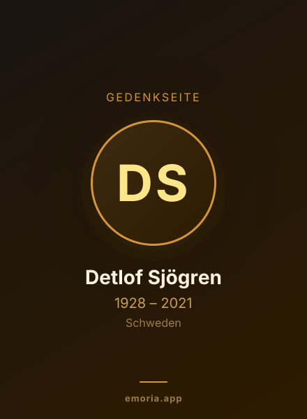Gedenkportrait von Detlof Sjögren