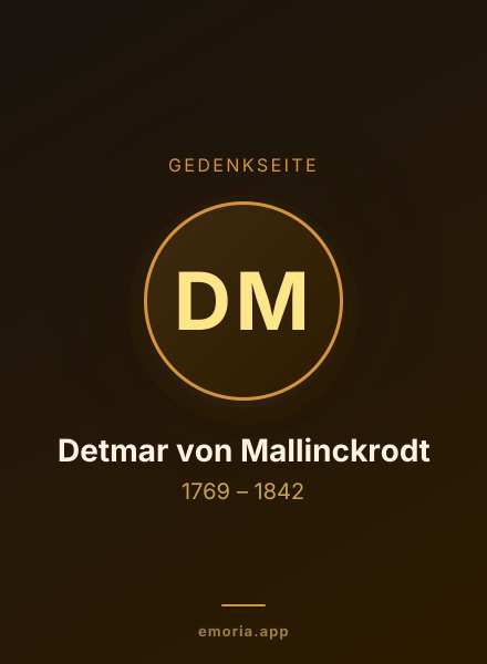 Gedenkportrait von Detmar von Mallinckrodt