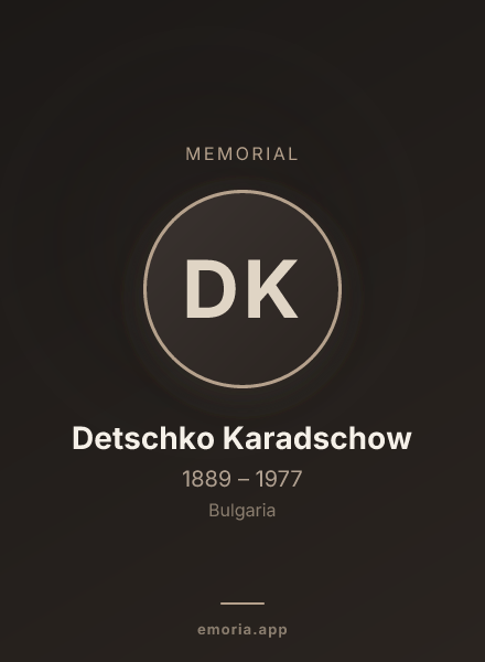 Memorial portrait of Detschko Karadschow