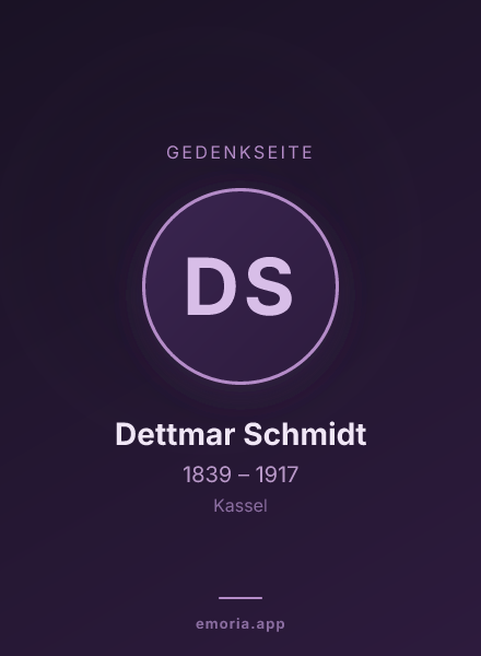 Gedenkportrait von Dettmar Schmidt