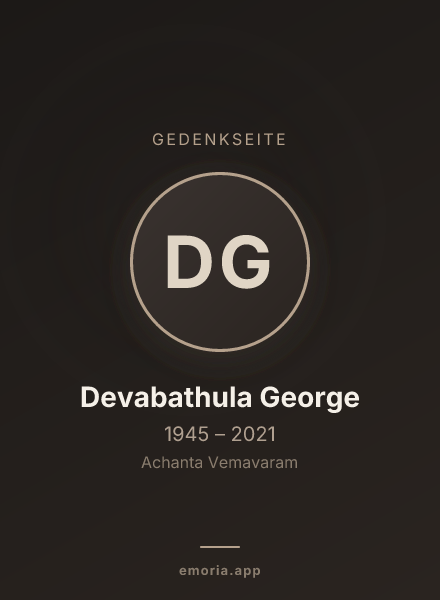 Gedenkportrait von Devabathula George