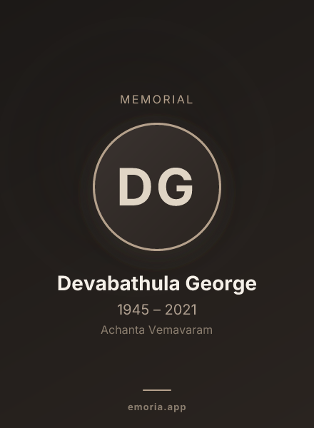 Memorial portrait of Devabathula George