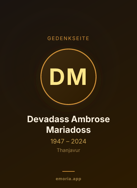 Gedenkportrait von Devadass Ambrose Mariadoss