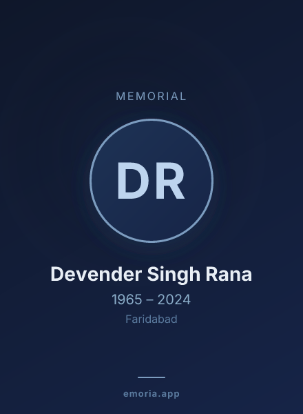 Memorial portrait of Devender Singh Rana