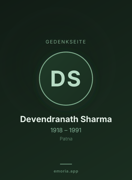 Gedenkportrait von Devendranath Sharma
