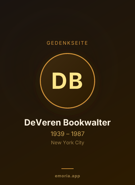 Gedenkportrait von DeVeren Bookwalter