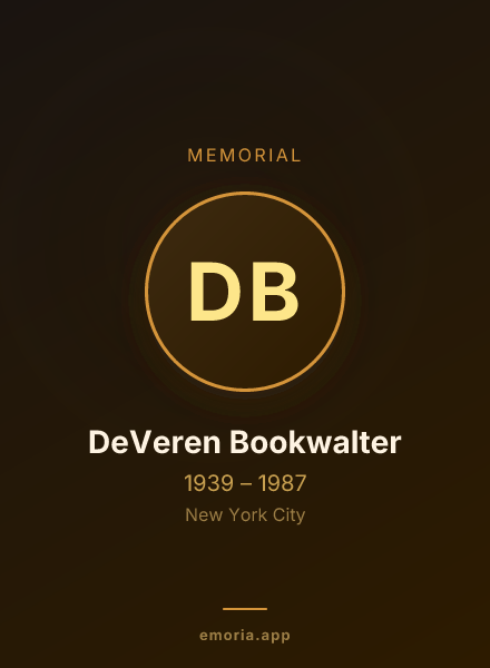 Memorial portrait of DeVeren Bookwalter