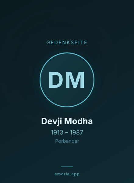 Gedenkportrait von Devji Modha