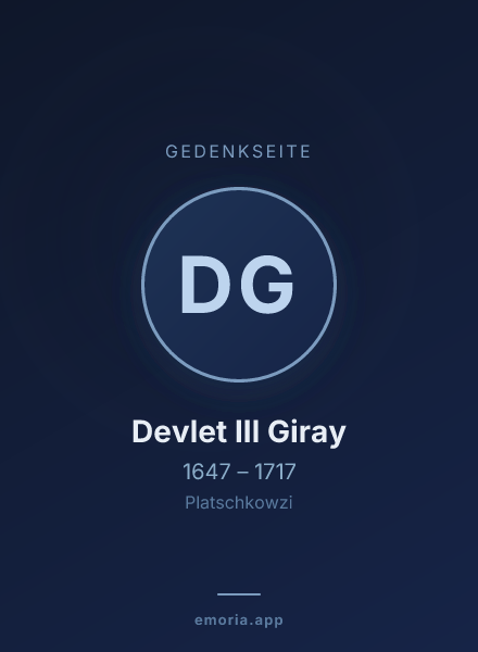 Gedenkportrait von Devlet III Giray